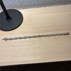 Sterling Silver Bracelet with Raw Diamond Chips